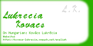 lukrecia kovacs business card