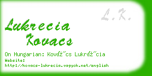 lukrecia kovacs business card